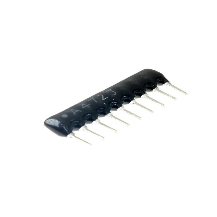 مقاومت آرایه ای 9 پین 4.7 کیلو اهم 1/8وات 2درصد Sip ARRAY 4.7K 1/8W 9PIN 2%