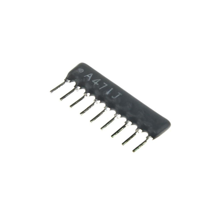 مقاومت آرایه ای 9 پین یک سر مشترک 470 اهم 1/8 وات 2 درصد Sip ARRAY 470ohm 1/8W 9pin 2%