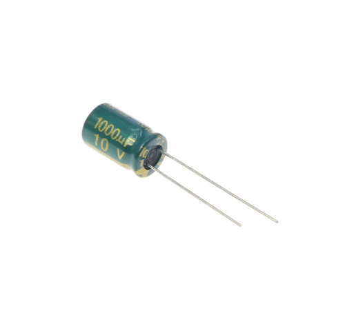 خازن الکترولیتی 1000uF 10V سبز 8x12mm - خرید خازن 1000 میکرو فاراد 10 ولت اصل