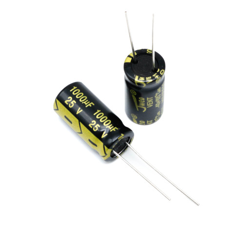 خازن الکترولیتی 1000uF 25V JWCO سیاه طلایی 10x17mm - خرید ارزان