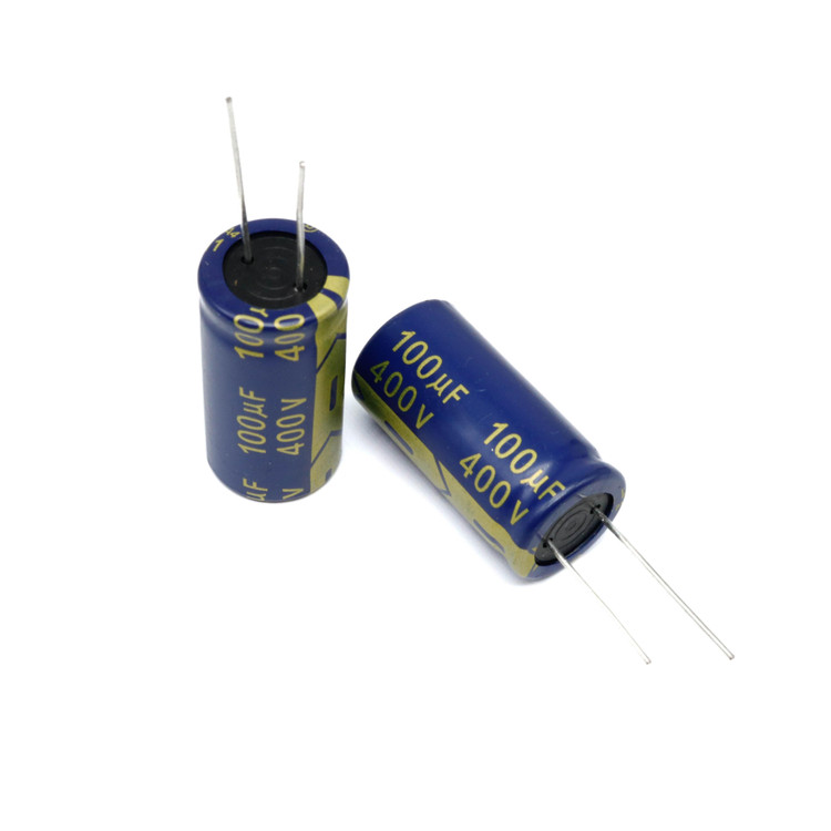 خازن الکترولیتی 100UF 400V آبی طلایی JWCO موجود در فروشگاه e366