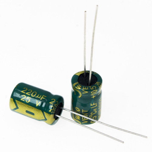 220UF 25V 8X12 105C GREEN