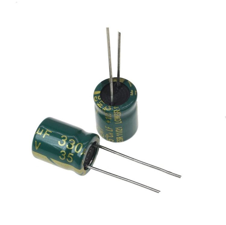 بسته خازن الکترولیتی 330uF 35V سبز کم-ESR - مناسب مدارهای الکترونیکی 105°C