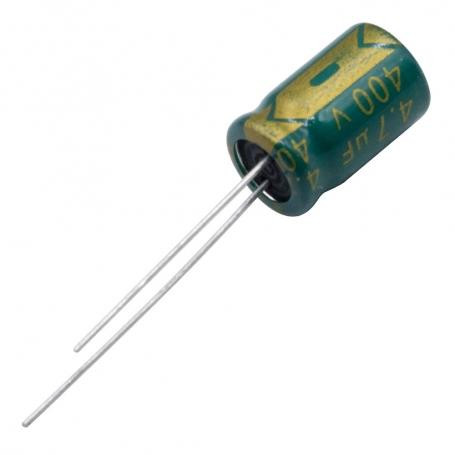 خازن الکترولیتی 4.7uF 400V سبز آلومینیومی 8x12mm برای مدارهای الکترونیکی