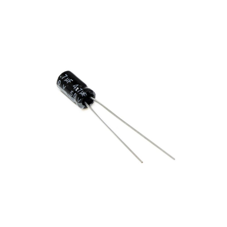 خازن الکترولیتی 4.7uF 50V مشکی JWCO سایز 4x7mm 105C
