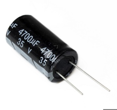 خازن الکترولیتی 4700uF 35V سیاه JWCO - ابعاد 18x30mm برای مدارهای الکترونیکی