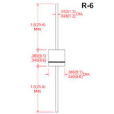 دیود 6A10 58MM X 1.2MM پکیج R-6