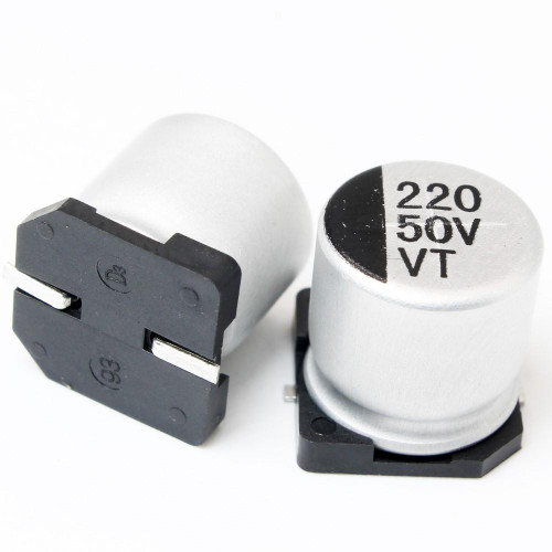 خازن الکترولیت اس ام دی 220میکروفاراد 50ولت 220UF 50V SMD 10X10.5MM