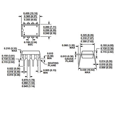 پینآوت و مشخصات PIC12F629I/P DIP-8 – میکروکنترلر ۲۰MHz Microchip
