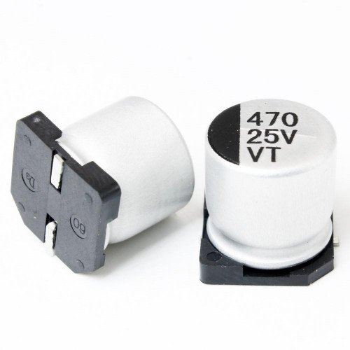 خازن الکترولیتی SMD 470uF 25V سایز 10x10.5mm - نمای اصلی محصول