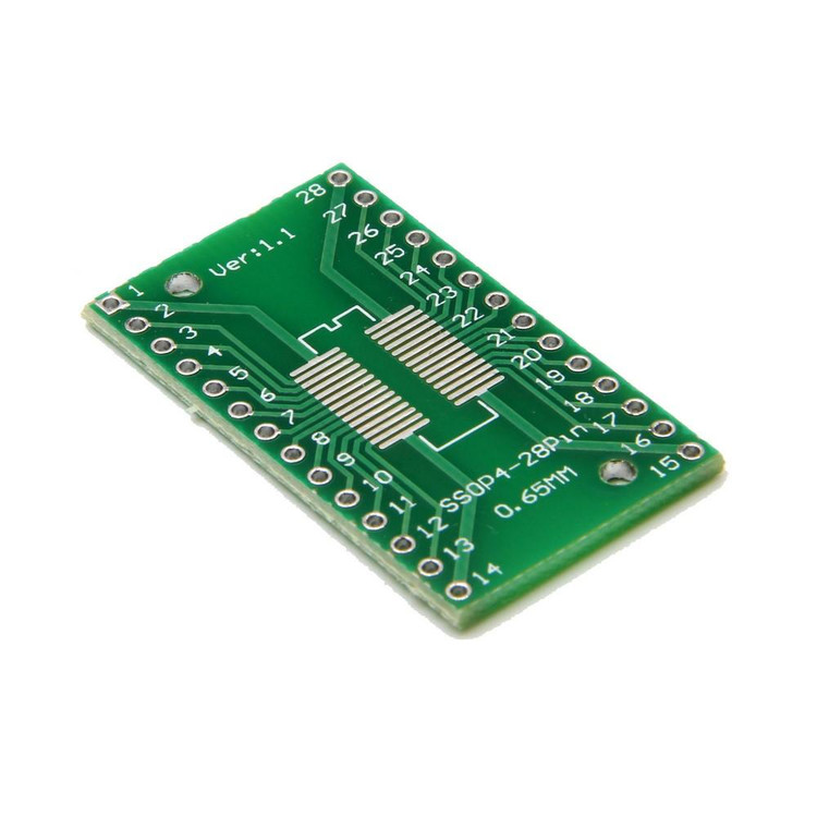 برد مبدل SMD28 به DIP28 - آداپتور 28 پین SMD به DIP برای تست آیسی