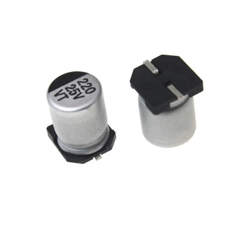 خازن الکترولیتی SMD 220uF 25V سایز 8x10.5mm - نمای اصلی محصول