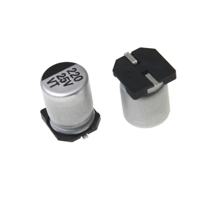 خازن الکترولیتی SMD 220uF 25V سایز 8x10.5mm - نمای اصلی محصول