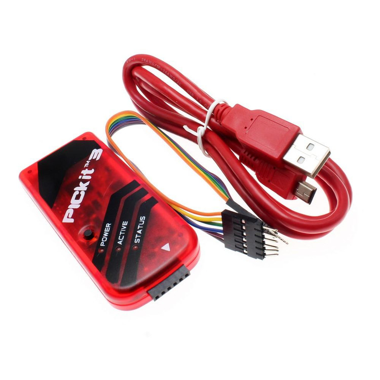 پروگرامر PG164130 PICkit 3 اصل Microchip با رابط USB برای برنامهریزی و دیباگ میکروکنترلرهای PIC