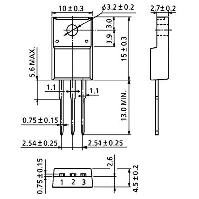 ماسفت SVF12N65F پکیج TO-220F-3