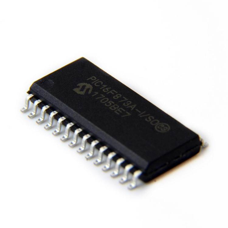 میکروکنترلر PIC16F873A-I/SO پکیج SOIC-28 اصل Microchip - نمای نزدیک با ۲۸ پین SMD