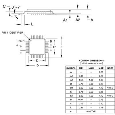 ATMEGA168PA-AU pinout