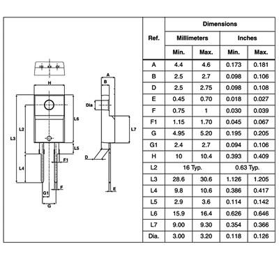 دیود FFPF06F150S پکیج TO-220F-2