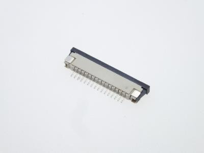 کانکتور FPC 16 پین 1mm Down Sliding Amphenol FCI – کانکتور کشویی پایین ۱۶ پین گام ۱ میلیمتر برای کابل فلت FFC/FPC، مونتاژ SMT Right Angle با قفل Slide Lock