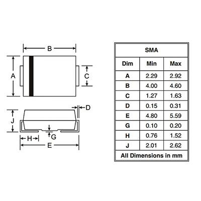 دیود تی وی اس دو طرفه SMBJ200A