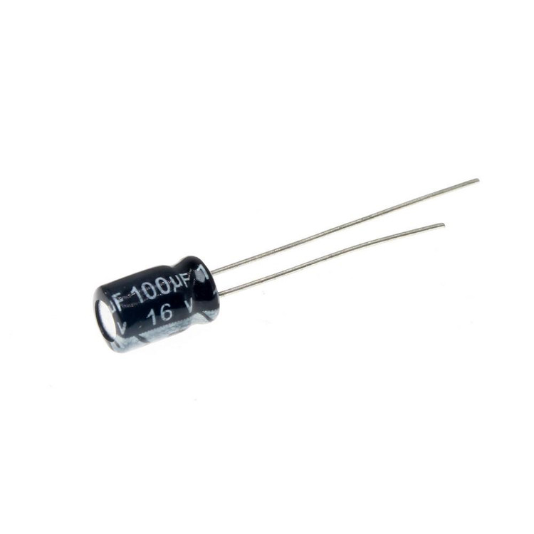 خازن الکترولیتی 100uF 16V اصل - 100 میکرو فاراد 16 ولت