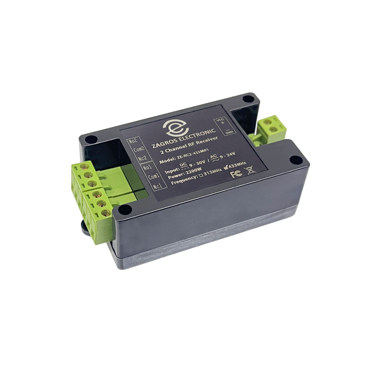 گیرنده زاگرس الکترونیک مدل 2 کاناله کد ZE RC2 433M01