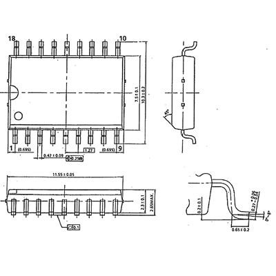 ترانزیستور ULN2803G-S18-R پکیج SOW-18