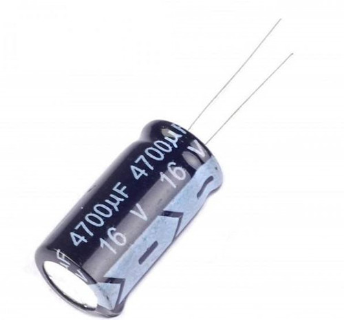 خازن الکترولیتی 4700uF 16V آلومینیومی - پایه مثبت و منفی - قطر ۱۰ میلیمتر - خرید با قیمت مناسب