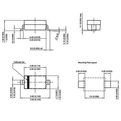 دیود زنر 18 ولت ZENER 18V-SOD-123 (MMSZ5248BT1)