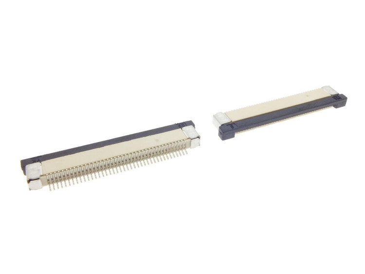 کانکتور FPC 36 پین 0.5mm Down Sliding برند Amphenol FCI با مکانیزم کشویی پایین، تماس Bottom Contact و نصب SMT – نمای نزدیک از کانکتور اف پی سی 36Pin کشویی برای اتصال کابل فلت FFC/FPC