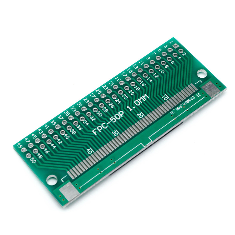 برد تبدیل FPC به DIP 50 پین PCB با کانکتور اسلایدی قفلدار
