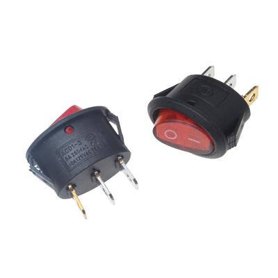 کلید راکر بیضی چراغدار دو حالته 6 آمپر COPPER PINS