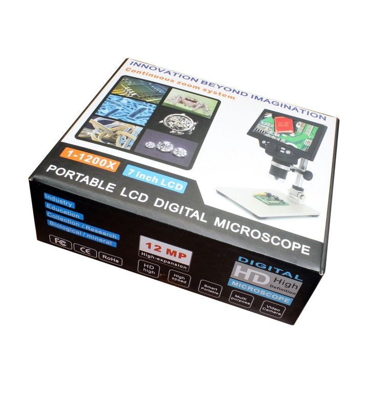 میکروسکوپ دیجیتال G1200 با منبع نور و نمایشگر ۷ اینچ